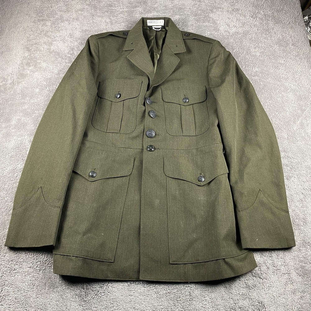 Defense‎ Logistics Agency Button Up Uniform Jacket Mens 40 R Green
